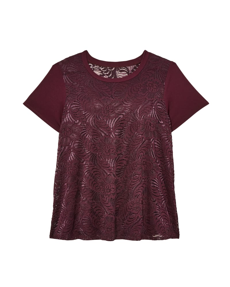 Front of plus size Jamie Lace Short Sleeve Tee by Ryan Wythe | Dia&Co | dia_product_style_image_id:129280